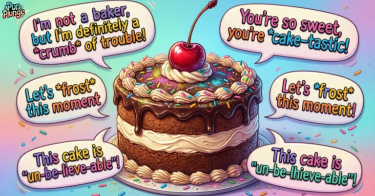 240 + Cake Jokes & Puns That’ll Take the Cake Everyone loves cake, and everyone loves a good laugh—so cake jokes and puns are the perfect mix. They are sweet, funny, and great for sharing with friends and family. Whether it’s a birthday, wedding, or just a tea break, cake humor always fits. One good cake pun can instantly make any moment more fun. In this collection of 240+ Cake Jokes & Puns, you’ll find laughs for every mood and occasion. From silly wordplay to clever one-liners, there’s something for everyone. These jokes are easy to understand and fun to read. Get ready to laugh, smile, and take the cake with these tasty jokes! 🍰😄 Funny Cake Puns Captions Life is what you bake it! I'm just here for the cake and the company. Keep calm and eat cake—frosting is my therapy. Having my cake and eating it too, obviously. Cake: because adulting is hard enough already. I followed my heart and it led me to cake. This is my piece de resistance! Cake o'clock is my favorite time of day. I'm on a roll—wait, that's bread, never mind. Let's give 'em something to torte about! Slice to meet you, new cake friend! I'm batter off with cake in my life. This is tier-iffic news for dessert lovers! Whisk me away to cake paradise, please. I've got 99 problems but cake ain't one. Warning: I brake for bakeries and cake shops. Cake calories don't count on special occasions, right? I'm feeling crumb-tastic today, thanks for asking! This cake is unbe-loaf-ably delicious! Just a cupcake living in a muffin world. Funny Cake Puns One Liners I'm not lion, this cake is paws-itively amazing! Donut worry, be happy—wait, wrong dessert! Life's batter with sprinkles on top, always. I'm on a strictly cake-tarian diet this week. Bake the world a batter place, one slice at a time. I'm pro-cake-stinating on all my responsibilities today. This situation calls for emergency cake consumption immediately. I like big bundts and I cannot lie! Cake is my love language, what's yours? I'm layer-ing on the compliments for this dessert. Frosting: because naked cake deserves better coverage. I knead this cake in my life immediately. Bakers gonna bake, bake, bake, bake, bake! I'm whipping up trouble in the kitchen tonight. This cake has me feeling some type of cake-cited! I'm fondant of you more than you know. Icing on the cake? More like everything on the cake! I've got cake standards and they're pretty high. This is how I roll—with buttercream and joy. I'm just a girl standing in front of cake, asking it to be eaten. Short Funny Cake Puns Bake my day, please! Let's get this parti-cake started! Tier we go again! Piece out, everyone! Oh crumb, not again! Whisk it all away! Batter late than never! I'm batter than yesterday! You bake me crazy! That's the icing, baby! Flipping fantastic, this cake! Sweet dreams are baked of this! Cake it till you bake it! I'm on a sugar high! Layer it on me! That's tier-rific news! Bake it easy today! Slice, slice, baby! Frosting the competition away! You take the cake! Clever Cake Puns for Instagram Current mood: aggressively pro-cake and unapologetic. Cake is always the answer, regardless of the question. I'm a slice above the rest today. Sponge-worthy moments deserve sponge cake, naturally. Living that sweet, sweet layer cake lifestyle. Plot twist: there's always room for cake. I came, I saw, I ate cake. Cake hair, don't care—priorities are clear. This is my aesthetic: cake and contentment. Serving looks and cake since [birth year]. I'm the full package—cake included, obviously. Happiness is homemade, especially when it's cake. Here for a good time and a long baking time. Catch flights and cake bites whenever possible. I don't need therapy, I need cake. My vibe? Cake-positive and thriving, thanks. Stressed, blessed, and cake-obsessed always. Be yourself—unless you can be cake. I'm not perfect but my cake taste is. Weekend forecast: 100% chance of cake. Best Cake-Themed Wordplay Jokes Why did the cake go to therapy? It had too many layers! What's a cake's favorite subject? History, it's all about layers! Why don't cakes ever win races? They always get tiered! What did the cake say to the fork? You want a piece of me? Why was the birthday cake so stressed? Too much pressure! What's a ghost's favorite cake? I-scream cake! Why did the cake break up? It found someone batter! What do you call a cake in space? A meteor-ange! Why was the cake always invited? It was tier-iffic company! What's a cake's favorite music? Anything with good batter! Why did the cupcake cry? Its muffin top hurt! What do cakes wear to the beach? Layer-ed swimsuits! Why don't cakes tell secrets? They might crumb-le under pressure! What's a cake's favorite movie? Layer Cake, obviously! Why did the cake go to school? To get batter! What do you call an artistic cake? A master-piece! Why was the cake so confident? It knew it took the cake! What's a cake's least favorite weather? When it's too tier-ed! Why did the cake join a band? It had great batter-y! What do you call a sketchy cake? Half-baked! Witty Cake Puns for Social Media I'm the whole package, but mostly just cake. Spreading joy and frosting wherever I go today. Life update: still choosing cake over salad. My love language is freshly baked cake. I'm mint to have this dessert right now. Proof that good things come in layered packages. Today's agenda: cake, cake, and more cake. I'm basically cake royalty at this point. Living my best life, one slice at a time. Nobody puts cake in the corner, ever. I'm the cake boss of my own life. Cake goals: achieved and thoroughly enjoyed. Too glam to give a damn, too hungry to skip cake. I don't sweat, I glaze—like a cake. This is what peak performance looks like: eating cake. I make cake decisions look easy, honestly. Cake is my spirit animal and life coach. Thriving on caffeine, cake, and sheer determination. If you can't handle my cake obsession, bye! Cake first, adulting later—that's my motto. Clean and Family-Friendly Cake Jokes You're the cherry on top of my cake! Thanks for being so sweet, just like cake! You bake me smile every single day! Have a slice day, everyone around here! You're one smart cookie—I mean, cake! Let's celebrate because life is batter together! You're tier-iffic and don't forget it! Thanks for being the icing to my cake! You make life so much sweeter, friend! Let's stick together like frosting on cake! You're a real treat to be around! I whisk you a happy birthday today! Hope your day is filled with sweet moments! You deserve a round of ap-plum-se today! Sending you berry sweet wishes and cake! You're batter than the rest, no question! Let's make today absolutely crumb-believable! You're the sprinkles to my happiness! Thanks for whisking me off my feet! You're one in a melon—oops, one in a million! Punny Cake Quotes That'll Crack You A balanced diet is cake in both hands. Age is just a number, cake is eternal. Behind every successful person is substantial cake consumption. Coffee and cake make everything batter than before. Life happens, cake helps immensely with everything. Good friends bring cake to every gathering. Cake: cheaper than therapy and way more delicious. The best things in life are sweet and layered. When nothing goes right, go eat some cake. Home is where the cake is baking. Real queens fix each other's crowns and share cake. Forget glass slippers, this princess wears cake crumbs. If you want breakfast in bed, sleep in the kitchen! Friends don't let friends eat store-bought cake. Life's short, eat the cake and skip the guilt. You can't buy happiness, but you can buy cake. Some see a cake, I see endless possibilities. Work hard, stay humble, eat more cake. Cake is not a reward, it's a necessity. Every cake has a silver lining—it's frosting! Cake Puns for Tourists and Travelers Having a whale of a time and cake! This trip has been absolutely Eiffel-licious with cake! I'm Paris-itively stuffed from all this cake! Rome wasn't built in a day, but this cake was eaten in one! I came for the sights, stayed for the cake. This vacation is tier-rific beyond my wildest dreams! Tokyo drift? More like Tokyo dessert tour! I'm Dublin down on my cake consumption today! This London trip is tea-riffic with all this cake! Barcelona has stolen a pizza my heart—and cake! New York cheesecake state of mind right now! Amsterdam? More like Amster-yum with this cake! Sydney or the cake? Both are absolutely stunning! I'm Prague-essing through Europe, one cake at a time! This Greek island trip is myth-ical, especially the desserts! Iceland is cool, but their cake is hot! My passport and my stomach are both full! Wanderlust and cake dust on my traveling clothes! I travel for culture and cake equally, honestly. Vienna calls, and I must go—for cake! Silly & Sassy Cake Wordplay I'm too busy slaying and cake-eating to care! Cake before fake friends, always and forever. My attitude is as layered as my favorite cake. I didn't choose cake life, cake life chose me. Confidence level: eating cake for breakfast unapologetically. I'm sweeter than cake but twice as dangerous. My mood ring is permanently stuck on "wants cake." I'm not bossy, I'm the cake boss. Thick thighs and cake pies, that's my motto! I'm not short, I'm concentrated awesome—and cake. Sassy, classy, and a bit cake-assy today! I run on coffee, sarcasm, and excessive cake. My standards are high, my heels are higher, my cake consumption highest. I'm not arguing, I'm just explaining why cake is superior. Pretty girls eat cake and own it proudly. I'm a limited edition, just like artisan cakes. Be a cupcake in a world of muffins! I'm not weird, I'm a limited cake edition. Messy bun, getting stuff done, eating cake for fun. I'm silently judging your cake choices right now. Iconic Sayings with a Cake Twist To be or not to be—eating cake, obviously. I think, therefore I am—eating cake currently. All's well that ends with cake on plates. The early bird gets the first cake slice! A penny saved is a penny for more cake. When life gives you lemons, make lemon cake! Actions speak louder than words, cake speaks loudest. The cake is mightier than the sword, clearly. You can't have your cake and—wait, yes you can! A watched pot never boils, but cake always bakes. Absence makes the heart grow fonder—of cake. An apple a day? I prefer cake every day. Beauty is in the eye of the cake holder. Better late than never, especially with cake delivery. Don't count your chickens, count your cake slices. Don't put all your eggs in one basket—make cake! Easy come, easy go, but cake stays forever. Every cloud has a silver lining and cake. Fortune favors the bold—and those with cake. Good things come to those who bake patiently. Share-Worthy Cake Puns for Every Mood Feeling grateful and cake-full today, thank you! Currently in my feelings and my cake simultaneously. Mood: contemplative with a side of chocolate cake. Today's vibe is cozy, content, and cake-obsessed. Feeling myself and this amazing cake right now. Embracing chaos and cake with equal enthusiasm today. Big mood: wanting cake at all hours daily. Sending good vibes and cake recommendations your way! Energy level: needs cake immediately for proper function. Feeling blessed, stressed, and cake-obsessed as per usual. Current status: emotionally attached to this cake slice. Mood forecast: partly cloudy with guaranteed cake showers. Today's mantra: inhale confidence, exhale doubt, eat cake. Feeling absolutely cake-tastic and ready to conquer! My comfort zone? Anywhere there's excellent cake nearby. Radiating positive energy and cake crumbs everywhere today. In my element: surrounded by loved ones and cake. Feeling wonderfully whelmed by life and cake options. Today's energy: unbothered, moisturized, flourishing, cake-filled. Living proof that cake makes everything infinitely better! Frequently asked questions What are the funniest cake jokes to tell at a birthday party? The funniest cake jokes are short, sweet, and easy to remember. Birthday cake puns about candles, frosting, and eating too much cake always get laughs. These jokes work great for kids and adults. A quick cake one-liner can make any party more fun. Why do people love cake puns so much? People love cake puns because they are light, happy, and relatable. Cake is linked with celebrations and good memories. When you mix cake with wordplay, it creates instant humor. That’s why cake jokes are so popular online. Can cake jokes be used in captions and social media posts? Yes, cake jokes are perfect for captions and social media. They are short, catchy, and easy to understand. A funny cake pun can boost likes and shares. They work especially well for birthdays and celebrations. What are some clean cake jokes for kids? Clean cake jokes for kids focus on silly ideas and simple words. Jokes about frosting, sprinkles, and sharing cake are always safe. These jokes avoid rude humor and are easy to understand. Kids love playful cake humor. When is the best time to use cake puns? Cake puns can be used anytime there is a celebration. Birthdays, weddings, and anniversaries are perfect moments. They also work in casual conversations and messages. Cake jokes add sweetness to any situation. Are cake jokes good for greeting cards? Cake jokes are great for greeting cards because they are fun and friendly. They make cards feel more personal and cheerful. A short cake pun can make someone smile instantly. It’s an easy way to add humor. Why are cake jokes popular in 2025? Cake jokes stay popular because cake never goes out of style. People still love celebrating with desserts. In 2025, short and funny jokes are perfect for voice search and social media. Cake puns fit perfectly with modern trends. What makes a cake joke really funny? A cake joke is funny when it’s simple and clever. Wordplay related to baking and eating cake works best. The joke should be easy to get without thinking too much. Simple humor always wins. Can cake puns be used in bakery marketing? Yes, bakeries often use cake puns for marketing. Funny cake jokes make brands feel friendly and memorable. They attract customers and create engagement online. A smart pun can boost sales too. How do cake jokes make conversations better? Cake jokes help break the ice in conversations. They create a light and happy mood. Sharing a cake pun can make people laugh together. It’s a sweet way to connect with others. Conclusion Cake jokes and puns add sweetness to every conversation and celebration. They are fun, light, and easy for everyone to enjoy. From birthdays to casual chats, these jokes always bring smiles. A good cake pun can turn an ordinary moment into a happy one.