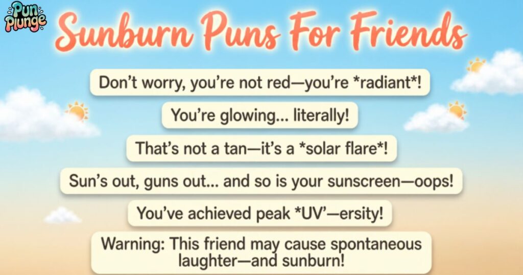Sunburn Puns For Friends