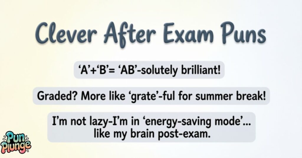 Clever After Exam Puns for Instagram