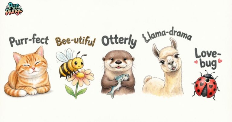 Animal Puns: One Liners, Short, Cute, One Word, Love